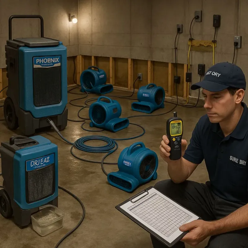Structural Drying and Dehumidification process in Knoxville, IA
